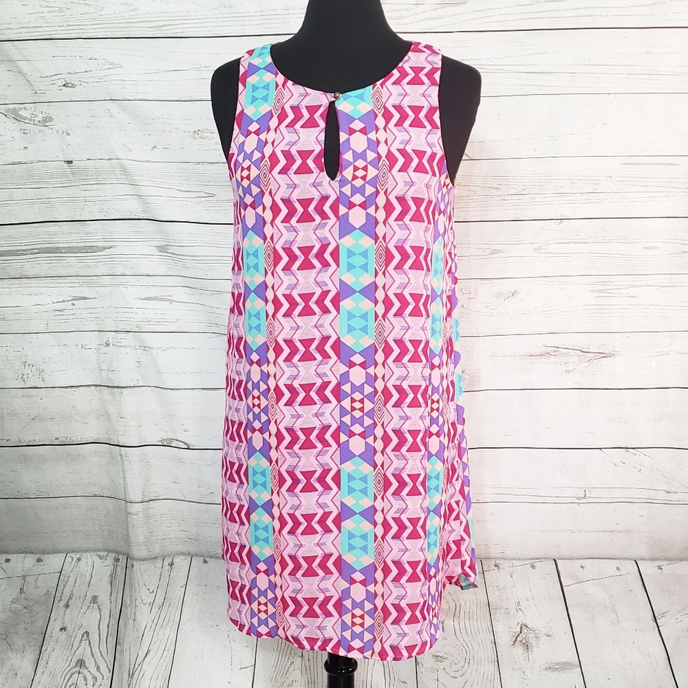 Everly Geo Pattern Shift Dress